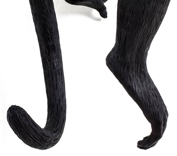 SELETTI Kinkiet zewnętrzny LED Monkey Lamp, lewa czarna Lamp, czarny, tworzywo sztuczne, design