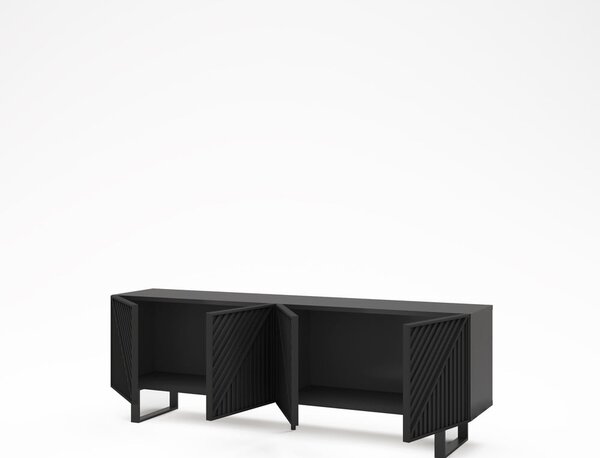 Czarna szafka pod TV 161x55x35 cm Peta – Marckeric