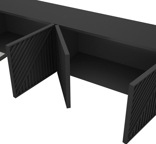 Czarna szafka pod TV 161x55x35 cm Peta – Marckeric