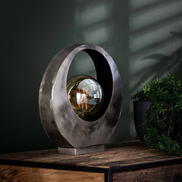 ZIJLSTRA Lampa stołowa Sonorc, aluminiowy / szary / cynkowy, salon / jadalnia, metal