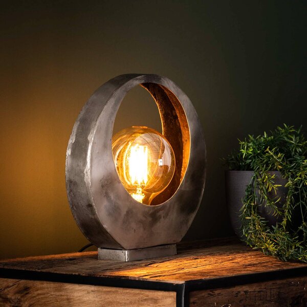 ZIJLSTRA Lampa stołowa Sonorc, aluminiowy / szary / cynkowy, salon / jadalnia, metal