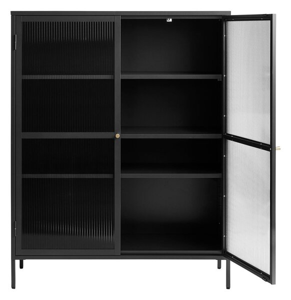 Czarna metalowa witryna 111x140 cm Bronco – Unique Furniture