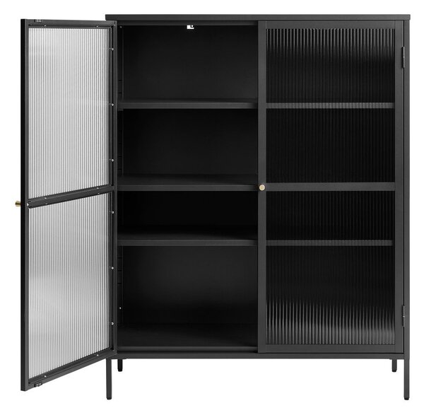 Czarna metalowa witryna 111x140 cm Bronco – Unique Furniture