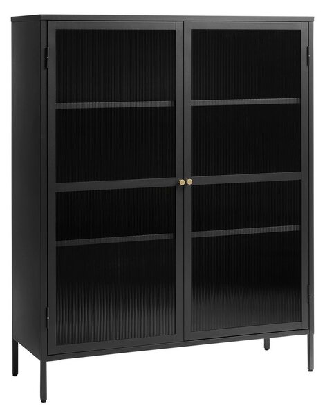 Czarna metalowa witryna 111x140 cm Bronco – Unique Furniture