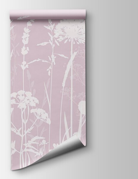 Fototapeta Białe sylwetki kwiatów, Fototapety Natura, Popularne Fototapety, w01270v2 - Tapeko.pl