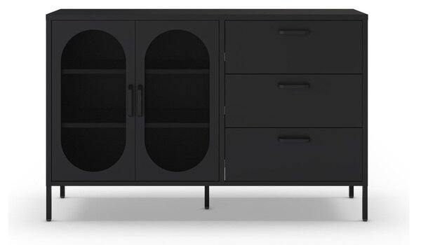 Czarna komoda 140x90 cm Diora – Marckeric