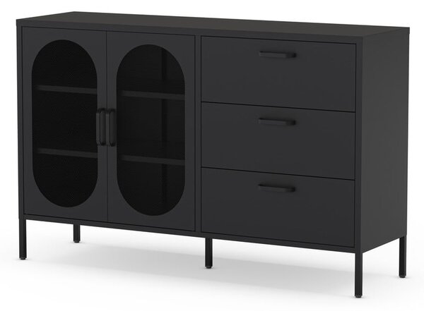 Czarna komoda 140x90 cm Diora – Marckeric