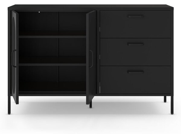 Czarna komoda 140x90 cm Diora – Marckeric