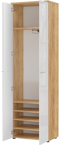 Biała szafa w dekorze dębu 60x198 cm Aledo – Germania