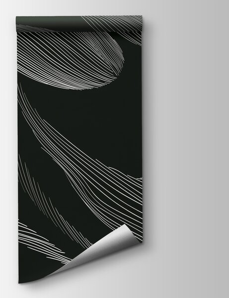 Fototapeta Białe linie na czarnym tle, Fototapety design, Popularne Fototapety, w01216v2 - Tapeko.pl