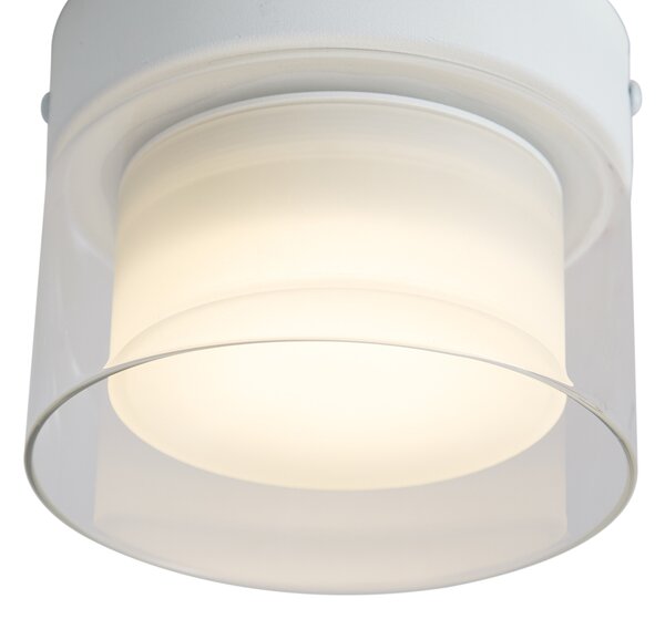 Nowoczesna lampa sufitowa biała z przezroczystym szkłem - Puck