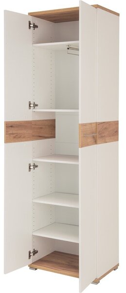 Biała szafa w dekorze dębu 59x199 cm Topix – Germania