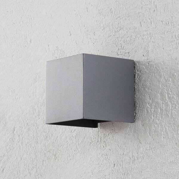 ORION Kinkiet zewnętrzny LED Cube, aluminiowy / szary / cynkowy, aluminium, nowoczesny