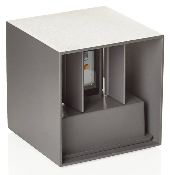 ORION Kinkiet zewnętrzny LED Cube, aluminiowy / szary / cynkowy, aluminium, nowoczesny