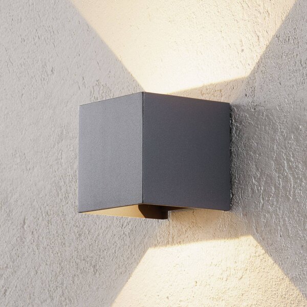 ORION Kinkiet zewnętrzny LED Cube, aluminiowy / szary / cynkowy, aluminium, nowoczesny