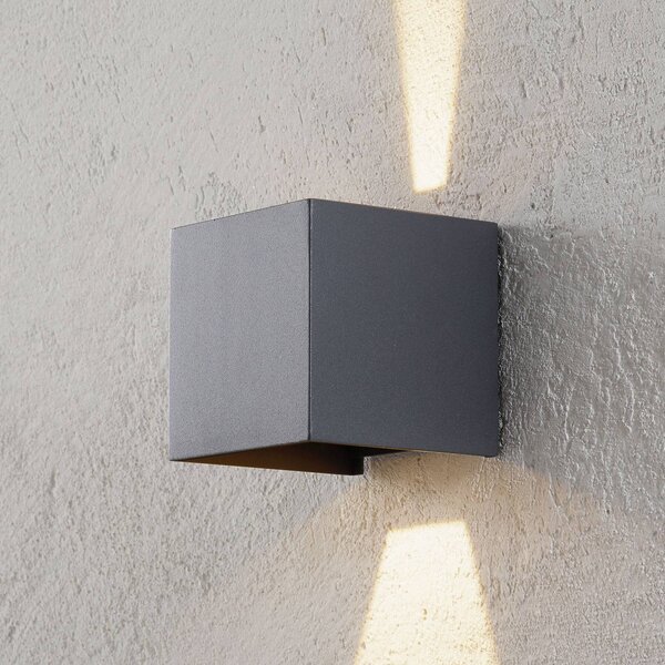 ORION Kinkiet zewnętrzny LED Cube, aluminiowy / szary / cynkowy, aluminium, nowoczesny