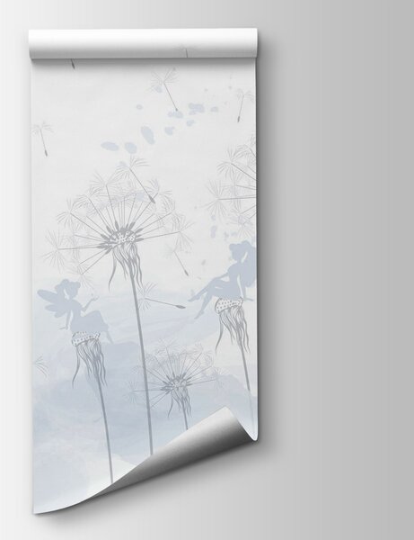 Fototapeta Mniszek lekarski z wróżkami latającymi w powietrzu, Fototapety Natura, Popularne Fototapety, w07913v1 - Tapeko.pl