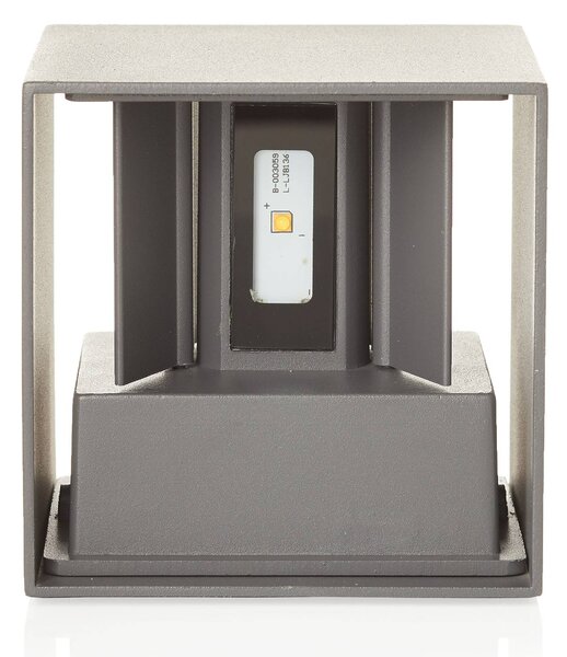 ORION Kinkiet zewnętrzny LED Cube, aluminiowy / szary / cynkowy, aluminium, nowoczesny