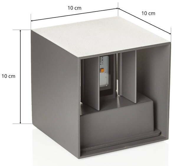 ORION Kinkiet zewnętrzny LED Cube, aluminiowy / szary / cynkowy, aluminium, nowoczesny