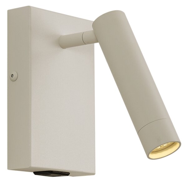 Nowoczesny kinkiet beżowy z regulacją i USB-C - Croft