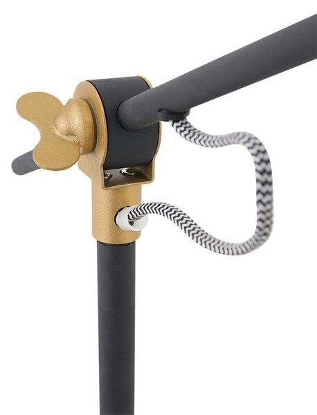 Steinhauer Lampa stołowa Nové, czarny, salon / jadalnia, metal, industrialny