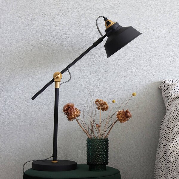 Steinhauer Lampa stołowa Nové, czarny, salon / jadalnia, metal, industrialny