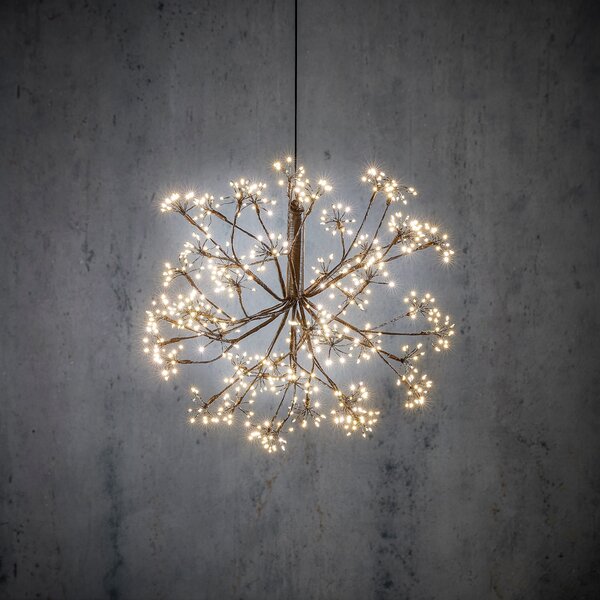 Świąteczna lampa wisząca kula czarna 40 cm z LED i timerem IP44 - Nobu