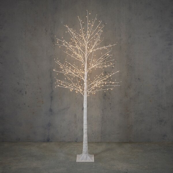 Świąteczna lampa podłogowa białe drzewko 180 cm z diodami LED i timerem IP44 - Ki