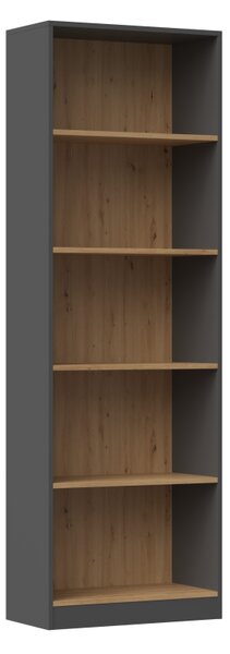 Półka na książki 60cm antracyt z dębem artisan | Umeblowana.com