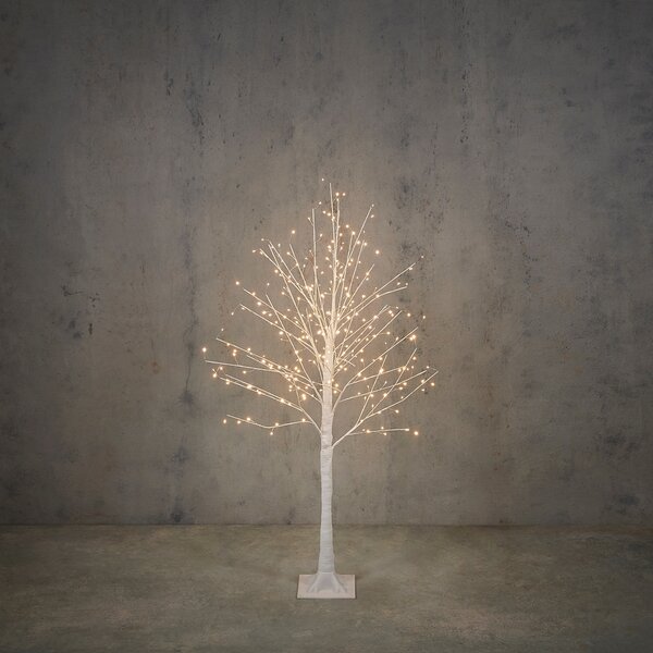 Świąteczna lampa podłogowa białe drzewko 120 cm z LED z timerem IP44 - Ki