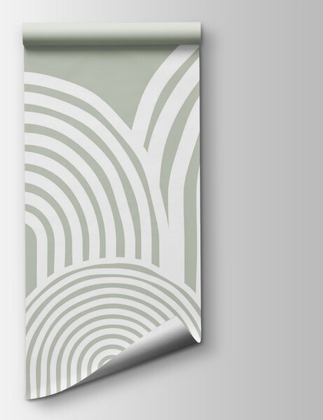 Fototapeta Białe i szare tło z zakrzywionymi liniami, Fototapety 3d z figurami, Popularne Fototapety, w08037v2 - Tapeko.pl