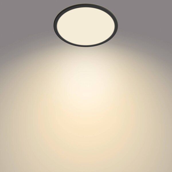 Philips Lampa sufitowa LED Superslim, możliwość ściemniania, czarny, łazienka, metal