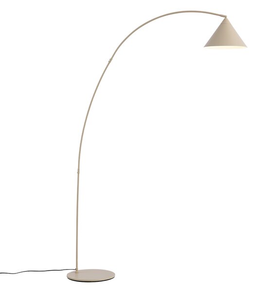 Lampa podłogowa w stylu retro beżowa z białym wnętrzem - Triangolo
