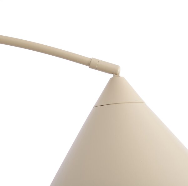 Lampa podłogowa w stylu retro beżowa z białym wnętrzem - Triangolo