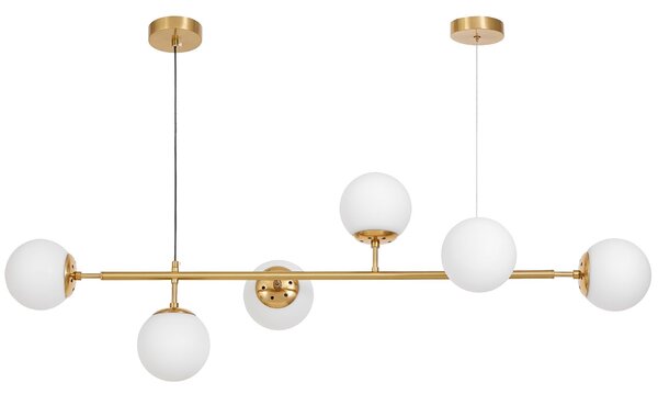 NOWOCZESNA LAMPA WISZĄCA MOSIĘŻNO-BIAŁA CEREDO W6