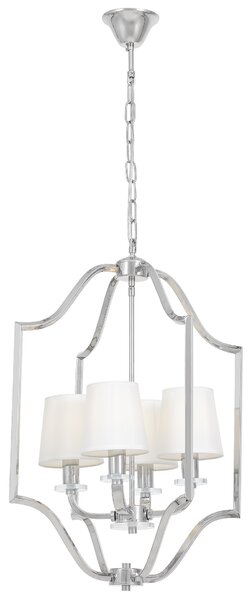 LAMPA WISZĄCA NOWOCZESNA BIAŁO-CHROMOWANA ORLANDO W4