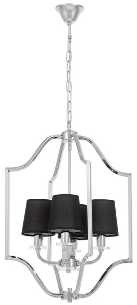 LAMPA WISZĄCA NOWOCZESNA CZARNO-CHROMOWANA ORLANDO W4
