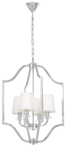 LAMPA WISZĄCA NOWOCZESNA BIAŁO-CHROMOWANA ORLANDO W4