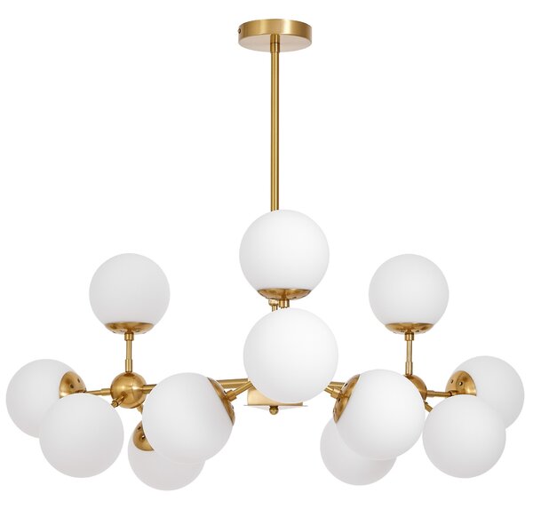 NOWOCZESNA LAMPA WISZĄCA MOSIĘŻNO-BIAŁA ZODIAK W12