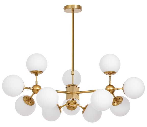 NOWOCZESNA LAMPA WISZĄCA MOSIĘŻNO-BIAŁA ZODIAK W12