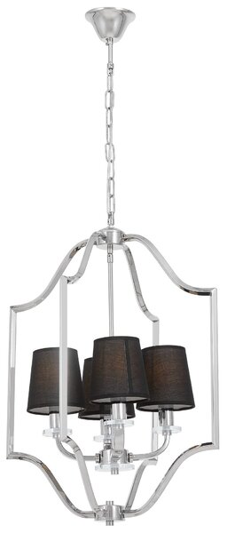 LAMPA WISZĄCA NOWOCZESNA CZARNO-CHROMOWANA ORLANDO W4