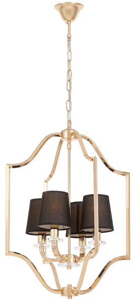 LAMPA WISZĄCA NOWOCZESNA CZARNO-ZŁOTA ORLANDO W4