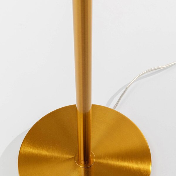 KARE Lampa stojąca designerska Feather Palm, mosiężny / złoty, salon / jadalnia, metal, design