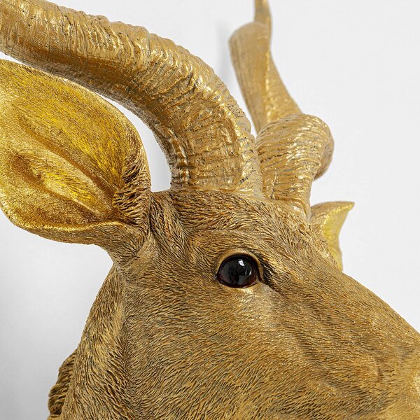 KARE Kinkiet designerski Animal Goat, mosiężny / złoty, salon / jadalnia, tworzywo sztuczne, design