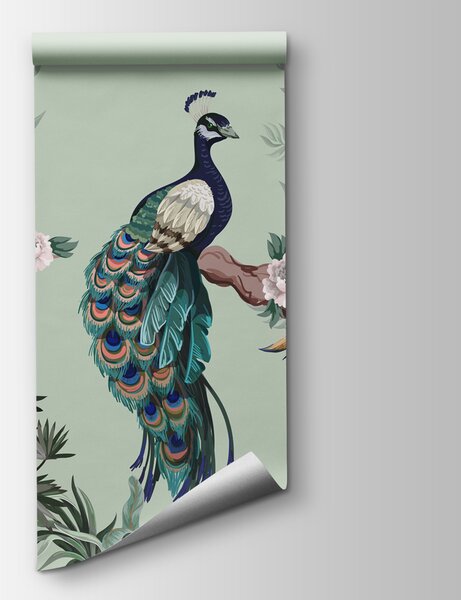 Fototapeta Tapeta z ptakami na gałęziach, Fototapety Pawie, Popularne Fototapety, w08168v1 - Tapeko.pl