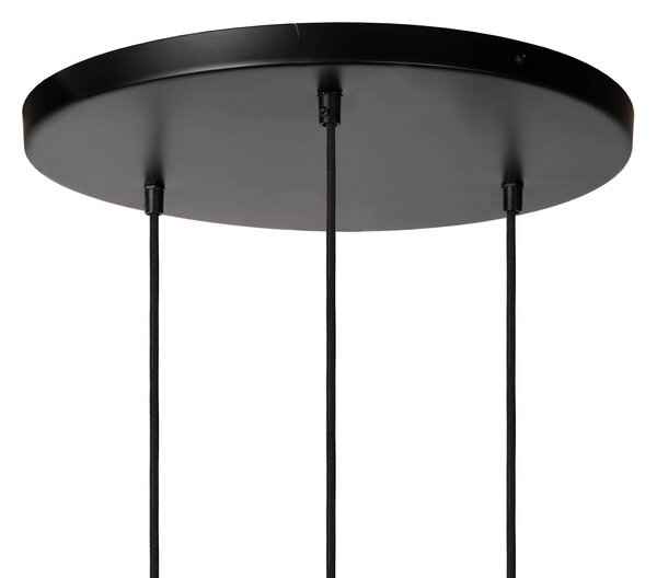 Lucide Lampa wisząca Yunkai, możliwość ściemniania, brązowy / rdzawy, salon / jadalnia, papier / lunolit / lunopal