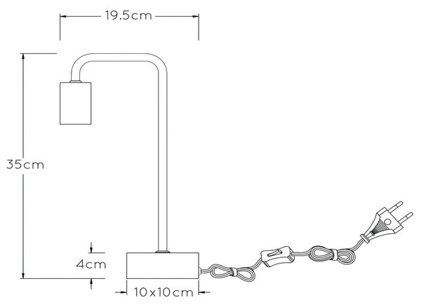 Lucide Lampa stołowa Lorin, czarny, salon / jadalnia, metal
