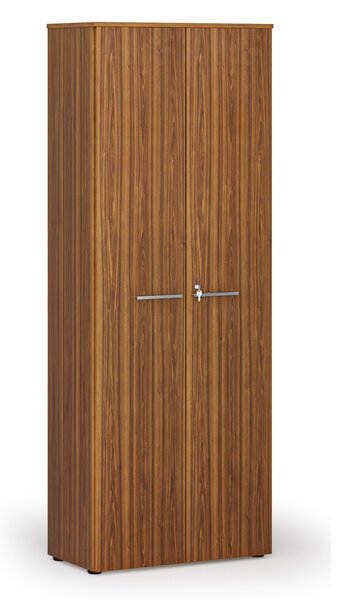 Szafa biurowa z drzwiami PRIMO WOOD, 800 x 420 x 2128 mm, orzech