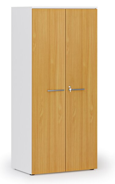 Szafa biurowa z drzwiami PRIMO WHITE, 800 x 500 x 1781 mm, biały/buk