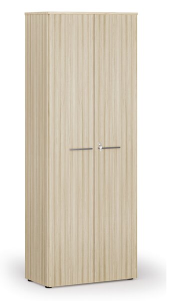 Szafa biurowa z drzwiami PRIMO WOOD, 800 x 420 x 2128 mm, dąb naturalny